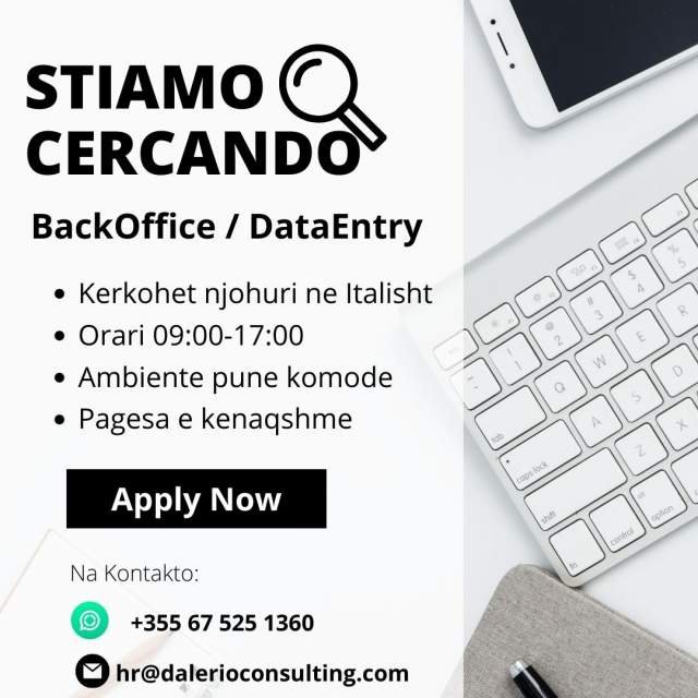Operator Italisht BackOffice/DataEntry