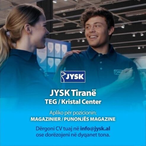 JYSK Albania kërkon të punësojë Magazinier/Punonjës Magazine në dyqanet tona në TEG dhe Kristal Center në Tiranë