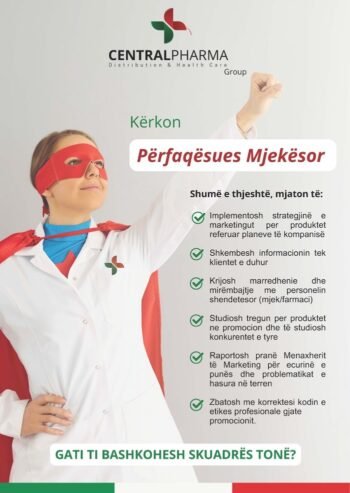 Kerkohet Përfaqësues Mjekësor (F/M) – Profili Marketing | Menaxhim | Komunikim