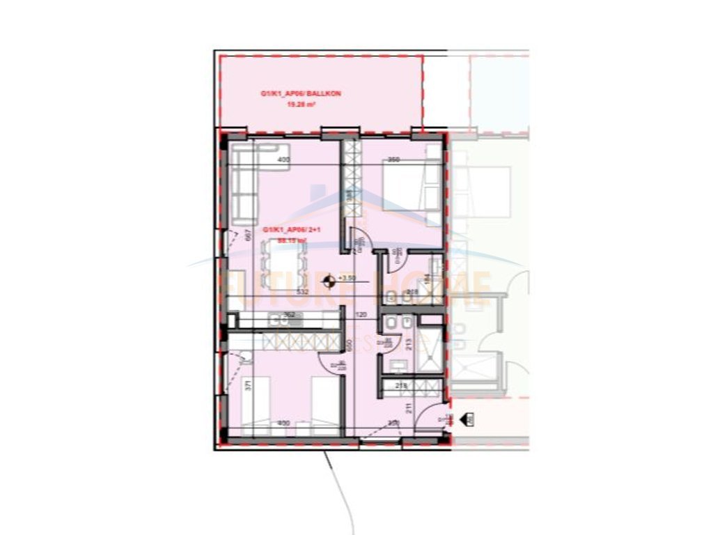 Shitet apartament 2+1+2, Liqeni i Farkes