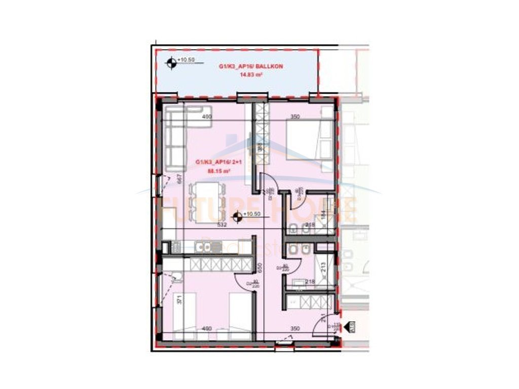 Shitet apartament 2+1+2, Liqeni i Farkes